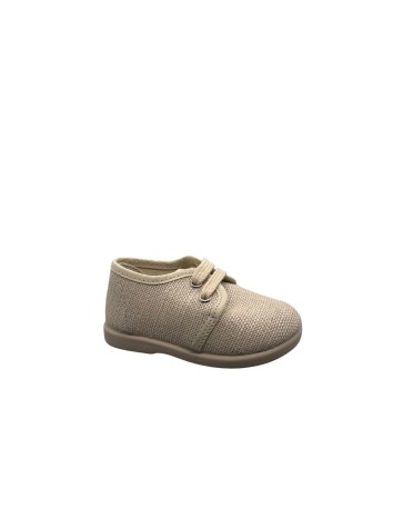Blucher cordón lino taupe