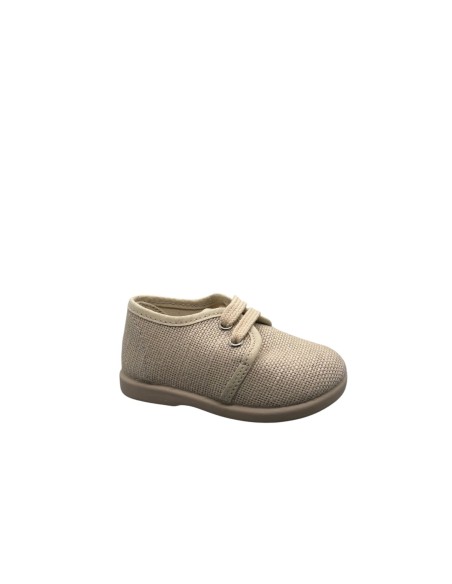 Blucher cordón lino taupe
