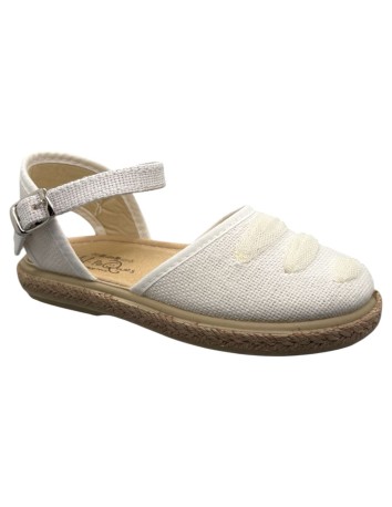 Lona Esparteña básica cintura tul Blanco/Beige