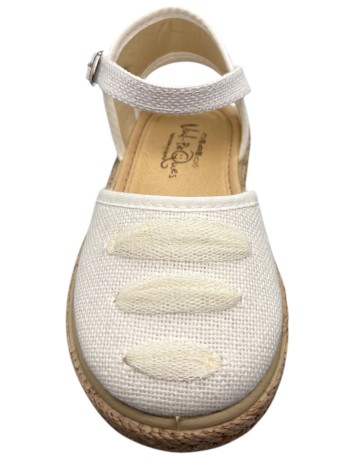 Lona Esparteña básica cintura tul Blanco/Beige 2