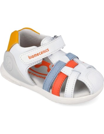 Biomecanics sandalia napa blanca y azul