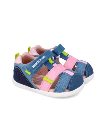 Biomecanics sandalia piqué jeans y rosa 2