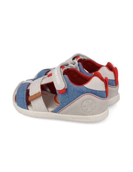 Biomecanics sandalia piqué beige y azul marino