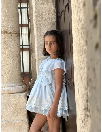 Copo Vestido 4700 ceremonia niña verano 2026 celeste 2