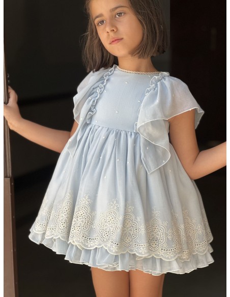 Copo Vestido 4700 ceremonia niña verano 2026 celeste