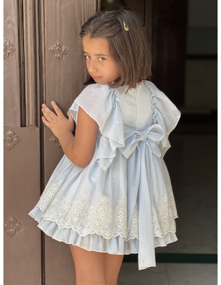Copo Vestido 4700 ceremonia niña verano 2026 celeste