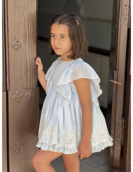 Copo Vestido 4700 ceremonia niña verano 2026 celeste
