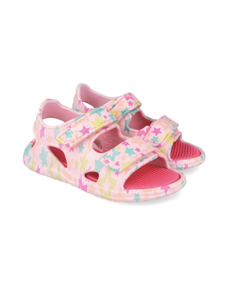 Biomecanics Sandalias estampada rosa aqua