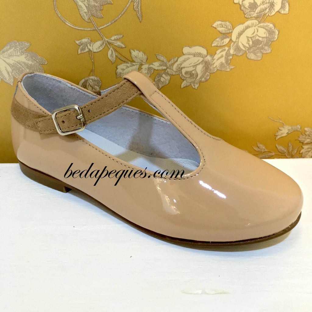 Guxs Pepito Niña Piel Charol Camel