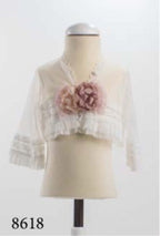 Chaqueta cruda de tul con encaje y flores de LoanBor